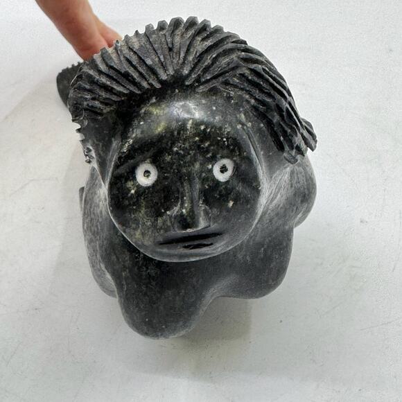 Inuit Hand Carved Sedna Sculpture by Johnysa Mathewsie - Picture 5 of 11